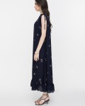 SIXDO Sleeveless V-Neck Floral Flared Dress